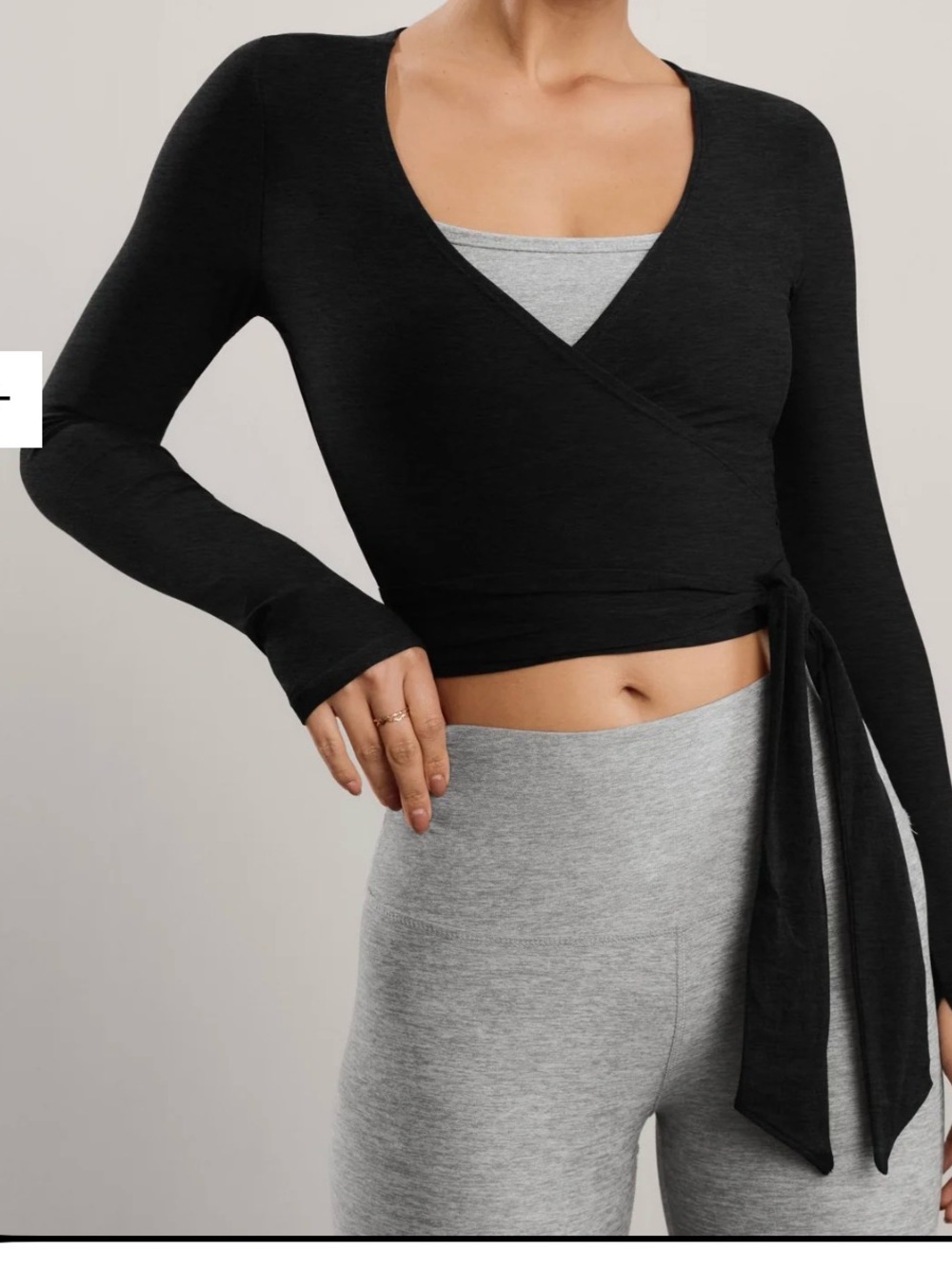 beyond yoga featherweight Black Wrap Top for Women NWT S. price is firm